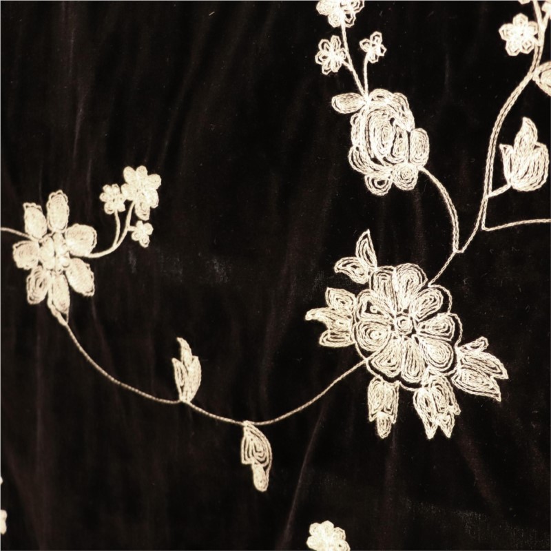Velvet Fabric Embroidery - 잠옷, 이브닝 가운, 치파오로 만든 실크