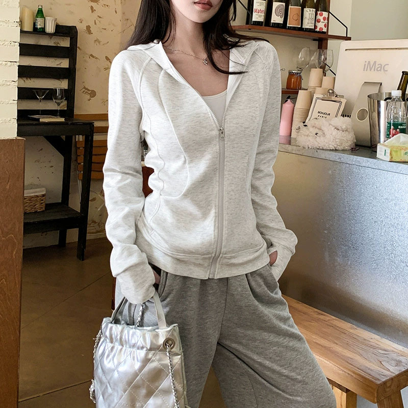 Embroidery Zip Up Hoodie - 2026 가을 새로운 후드 스포츠 자켓