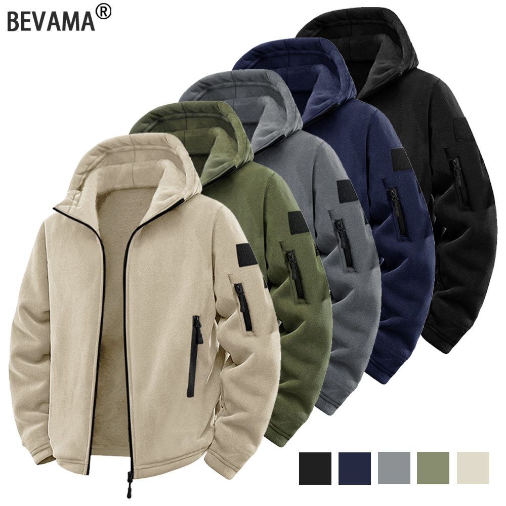 Embroidery Zip Up Hoodie - 남성용 전술 재킷 가을 겨울 두꺼운