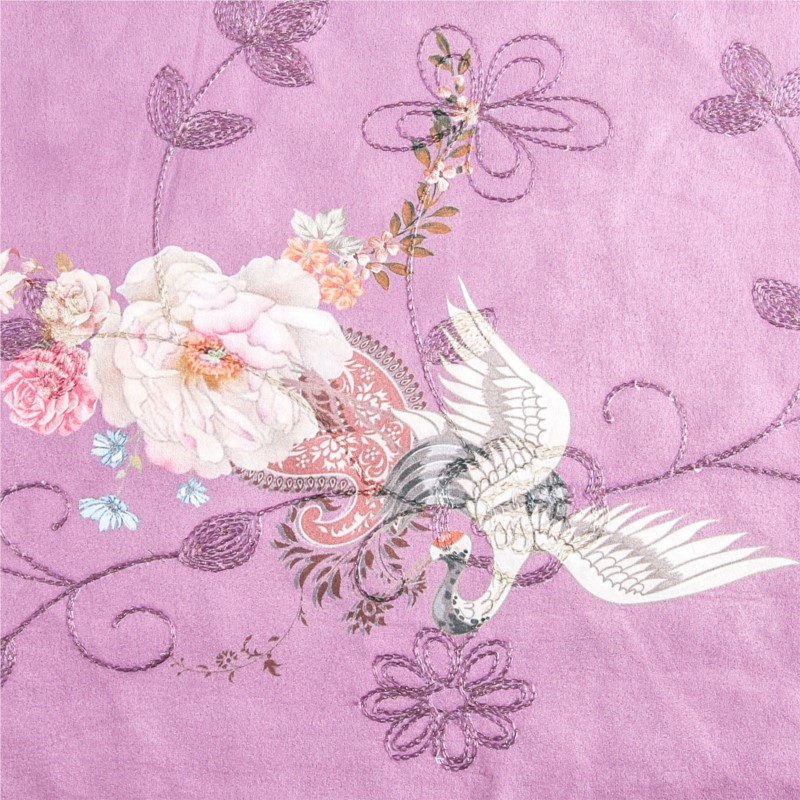 Velvet Fabric Embroidery - 진주 자수 벨벳 프린트 원단 면