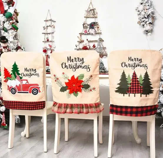 리넨 자수 크리스마스 의자 커버, 크리스마스 꽃 나무  - Embroidery Xmas Tree 리뷰 및 가격