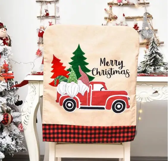 리넨 자수 크리스마스 의자 커버, 크리스마스 꽃 나무  - Embroidery Xmas Tree 리뷰 및 가격