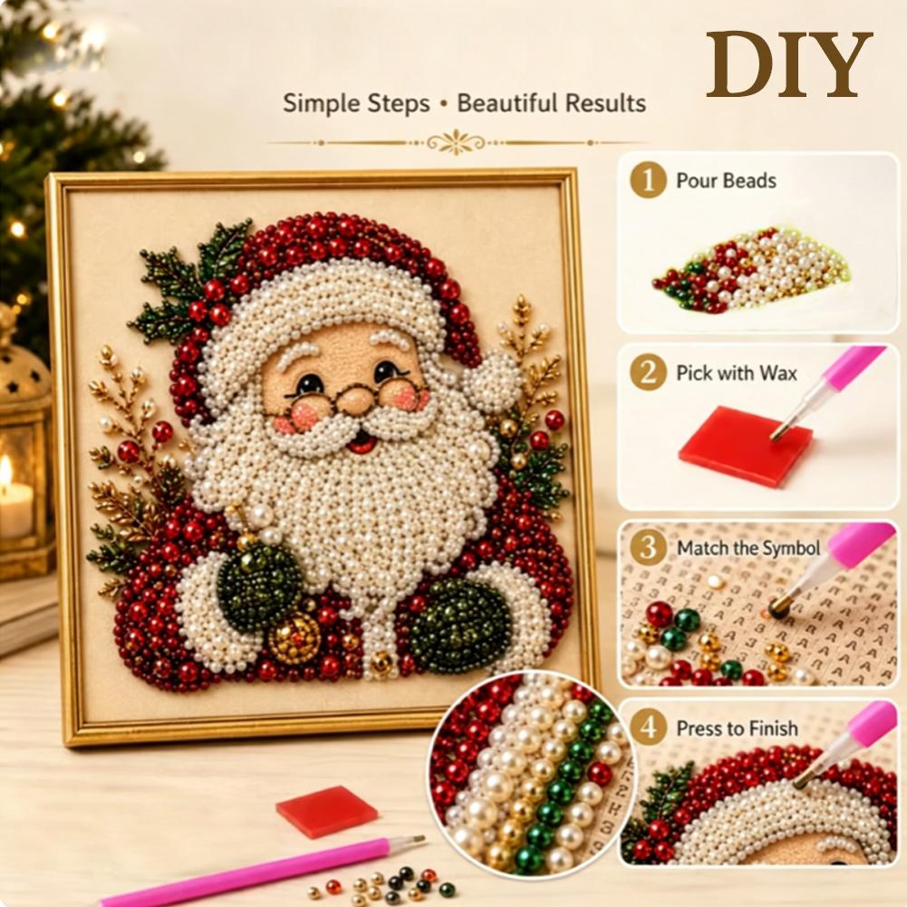 크리스마스 산타클로스 진주 아트 DIY 키트 액자형 비 - Embroidery Xmas 리뷰 및 가격