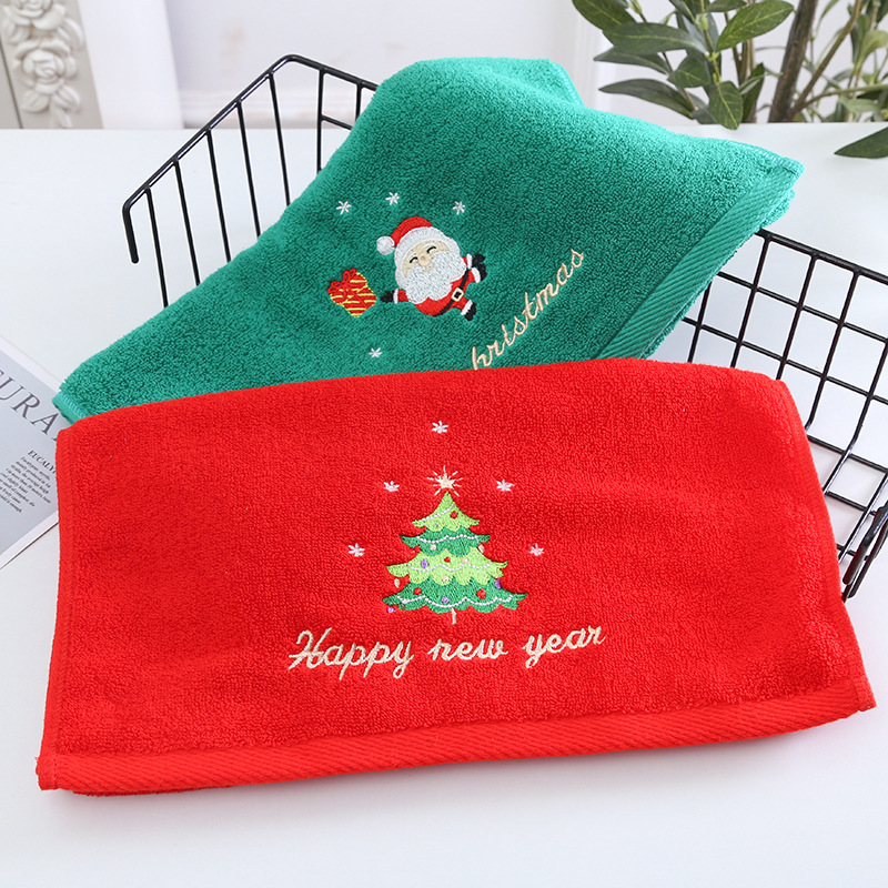 산호 양털 흡수성 극세사 욕실 수건, 크리스마스 트리  - Embroidery Xmas Tree 리뷰 및 가격