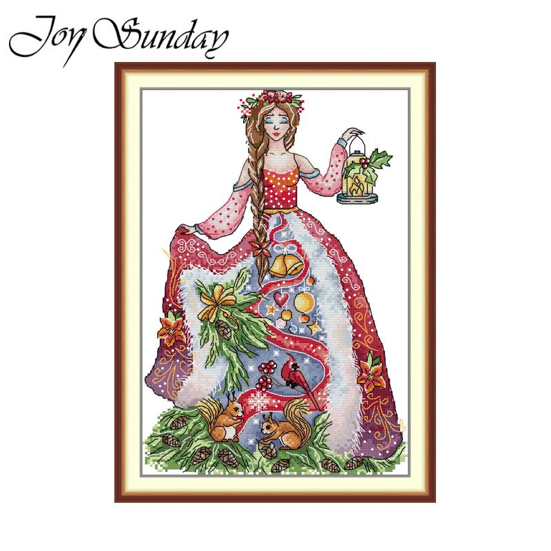 Joy Sunday 인쇄된 크로스 스티치 키트 자연의  - Embroidery Xmas Kits 리뷰 및 가격