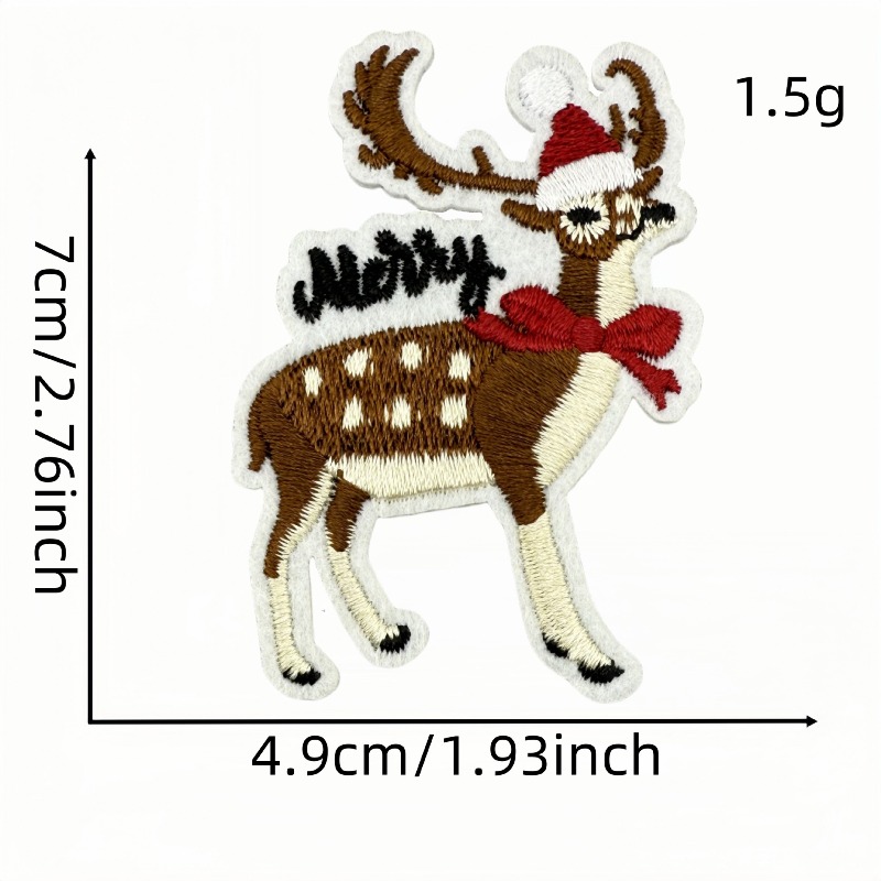 빈티지 크리스마스 다리미 부착 자수 패치 사슴 산타 바 - Embroidery Xmas 리뷰 및 가격
