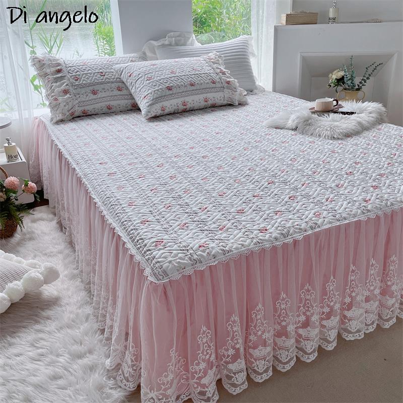코튼 레이스 자수 두꺼운 퀼팅 침대 스커트, 침대보 베 - Embroidery Quilt Cover 리뷰 및 가격