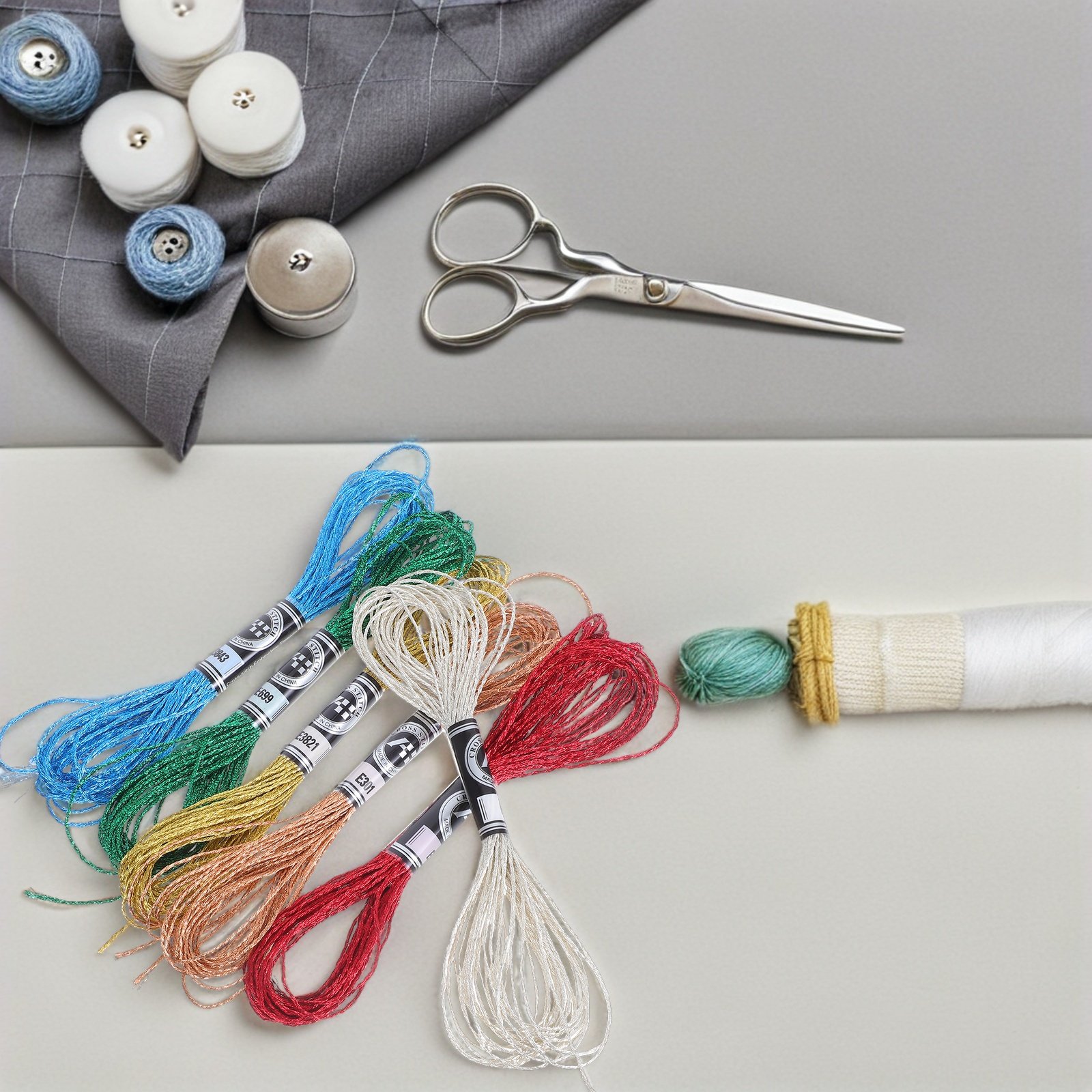 6Pcs 고급스러운 금속 자수 실 DIY 홈 장식 팔찌 - Embroidery Diy 리뷰 및 가격