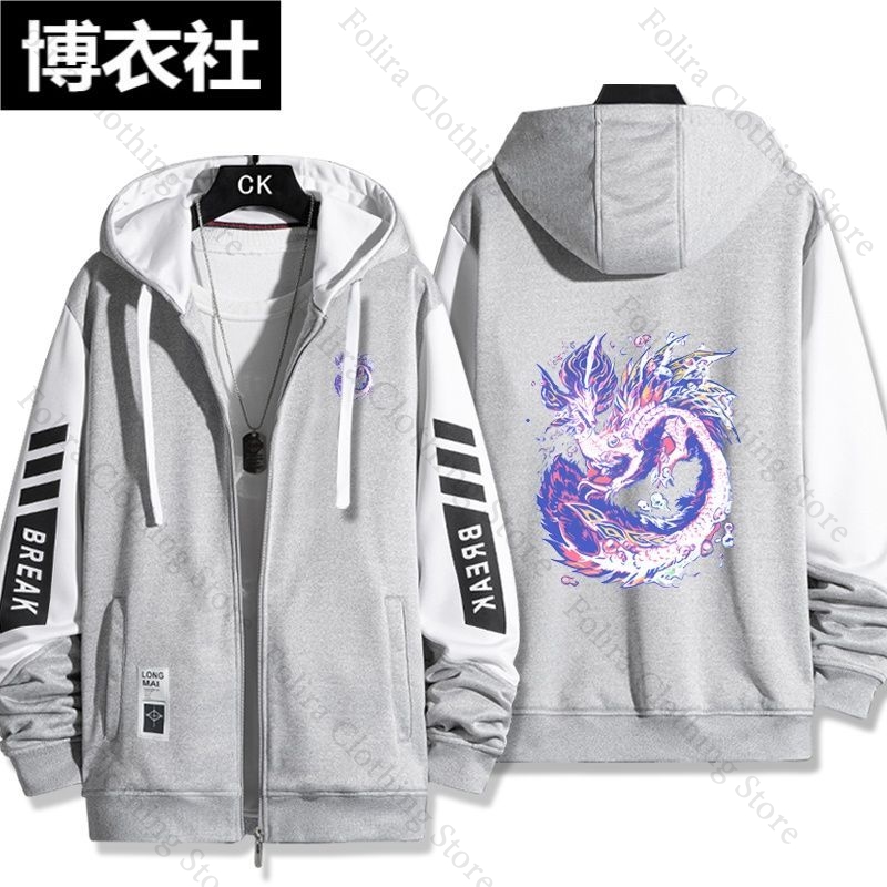 게임 몬스터 헌터 프린트 후드티 가을 코트 긴팔 후드  - Embroidery Zip Up Hoodie 리뷰 및 가격