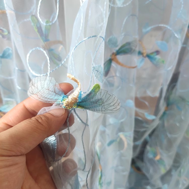 1야드 블루 핑크 메쉬 원단 입체 자수 웨딩 드레스,  - Embroidery Tulle 리뷰 및 가격