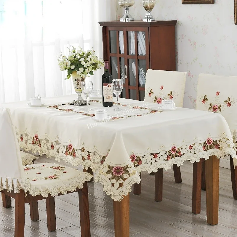테이블 천으로 식탁보 베이지 두꺼운 럭셔리 수 놓은 직 - Embroidery Xmas 리뷰 및 가격