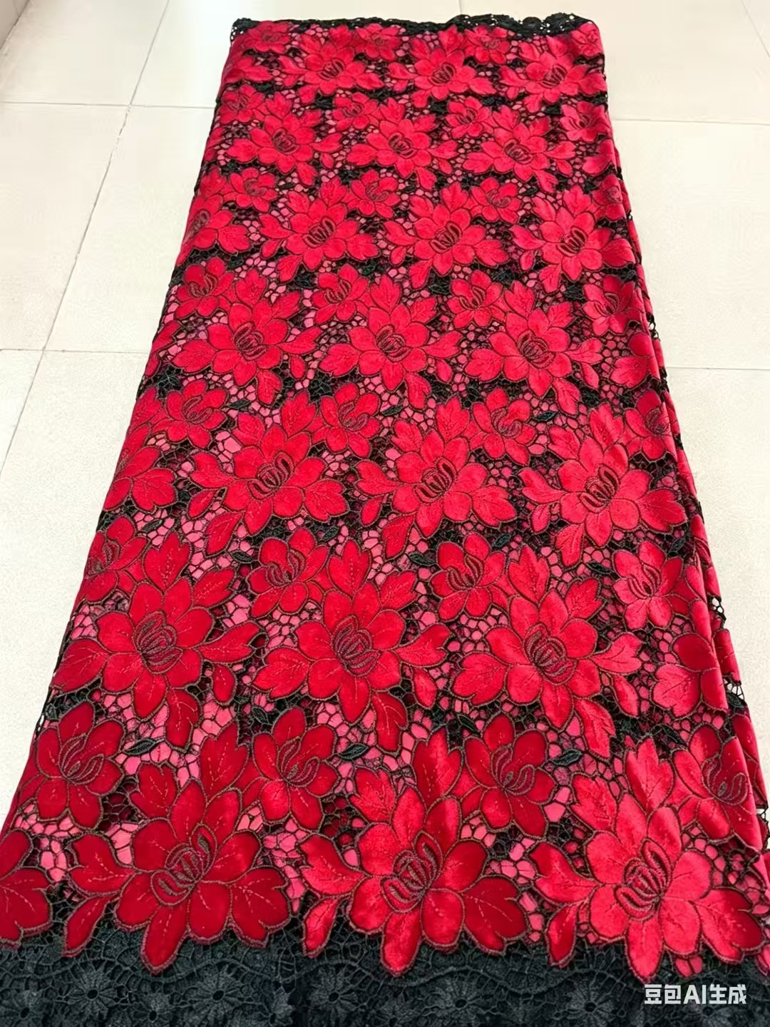 아프리카 레이스 원단 고품질 나이지리아 레이스 원단 벨 - Velvet Fabric Embroidery 리뷰 및 가격
