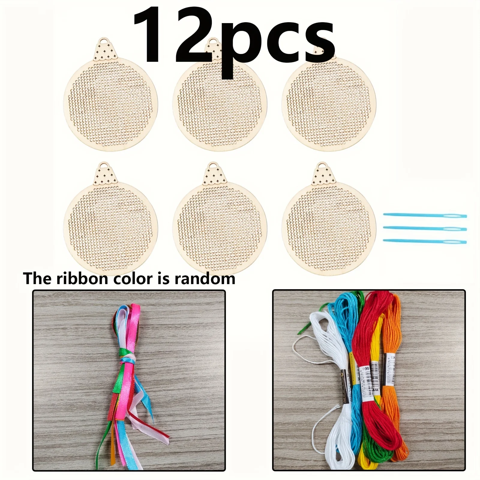 12Pcs 크리스마스 크로스 스티치 구멍 조각 나무 펜 - Embroidery Xmas Tree 리뷰 및 가격