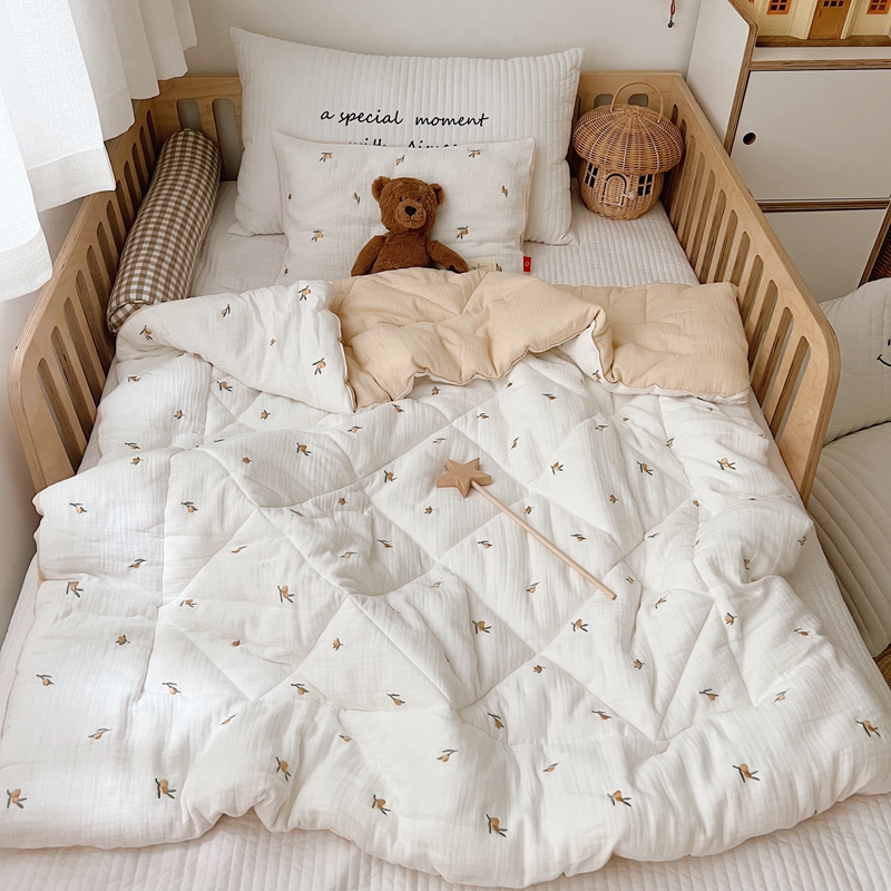 아기 겨울 이불 어린이용 면 모슬린 이불 곰 올리브 토 - Embroidery Quilt Cover 리뷰 및 가격