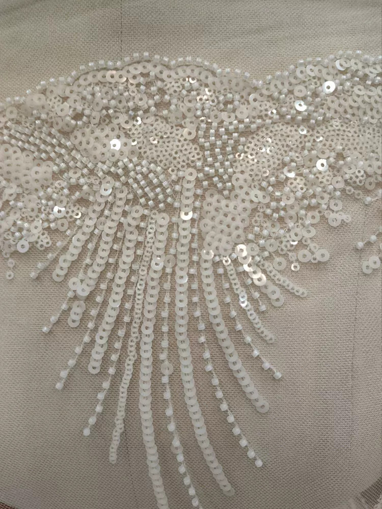1야드 네일 비즈 스팽글 꽃 자수 원단, 부드러운 메쉬 - Embroidery Tulle 리뷰 및 가격