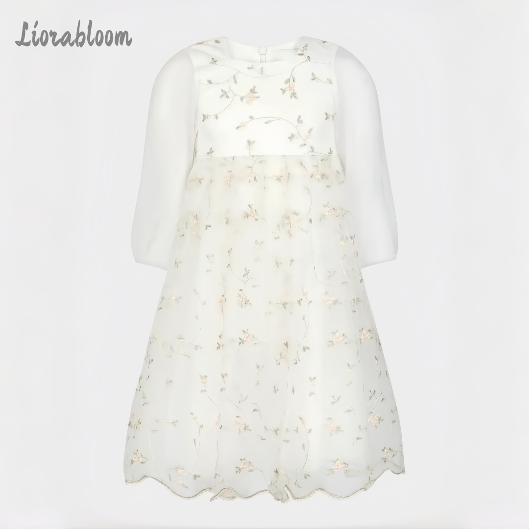 맞춤형 플라워 걸 드레스 프린트 텍스트 드레스 미니 튤 - Embroidery Tulle 리뷰 및 가격
