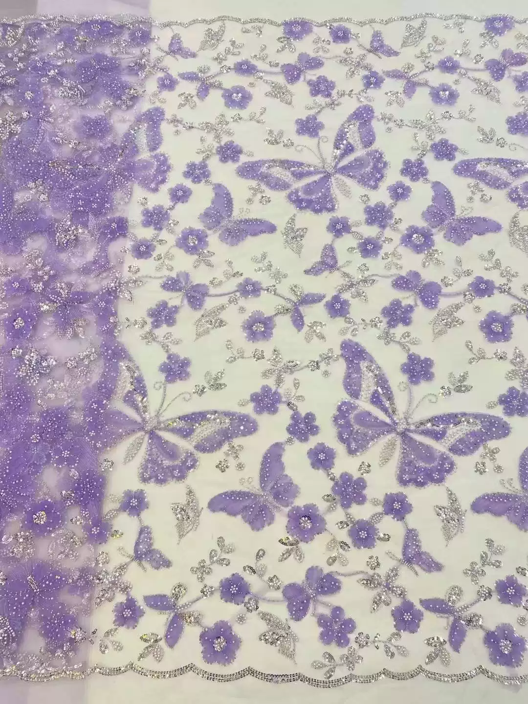 5 야드 스팽글 나비 자수 레이스 원단, 웨딩 드레스  - Embroidery Tulle 리뷰 및 가격