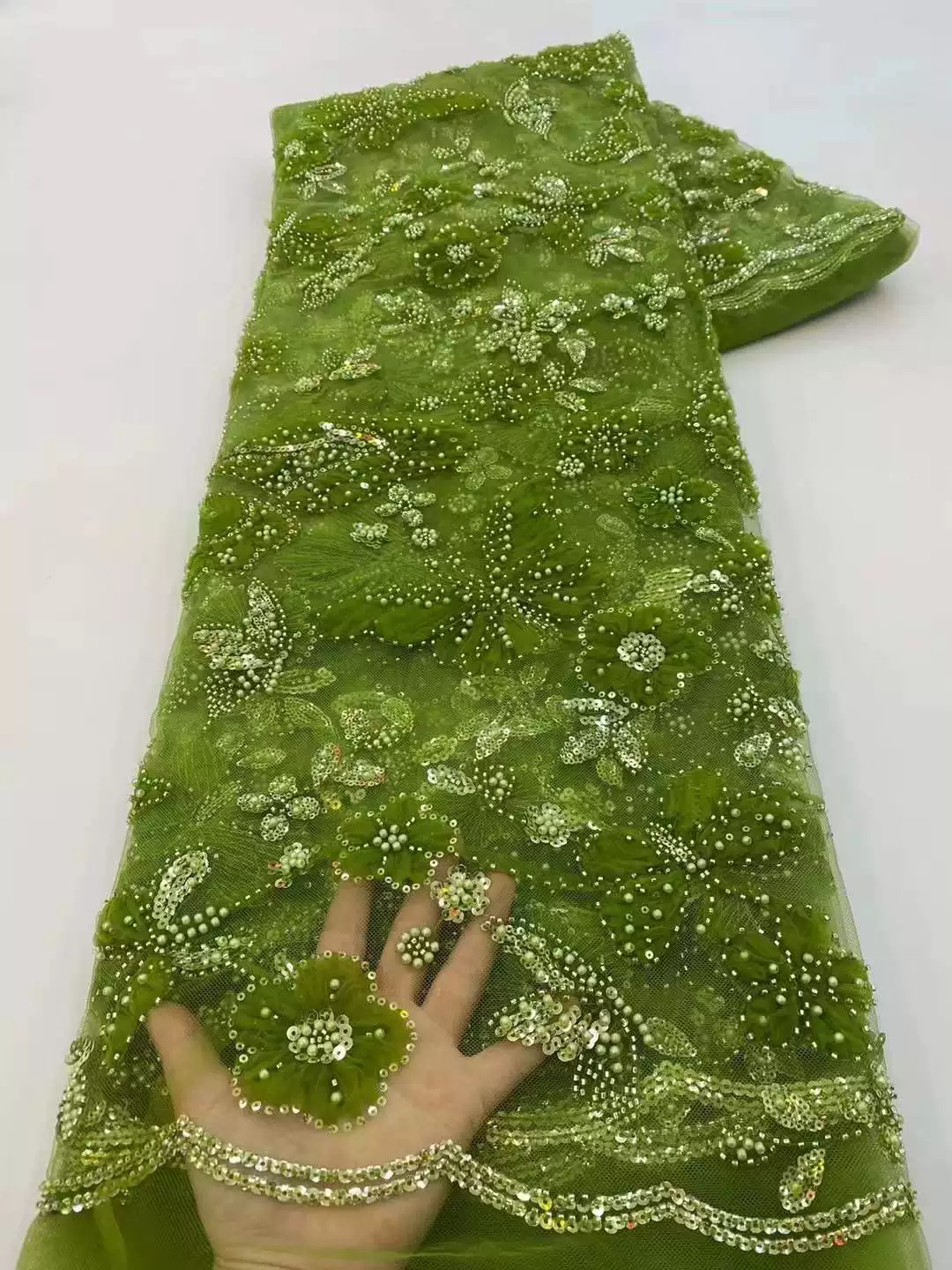 5 야드 스팽글 나비 자수 레이스 원단, 웨딩 드레스  - Embroidery Tulle 리뷰 및 가격